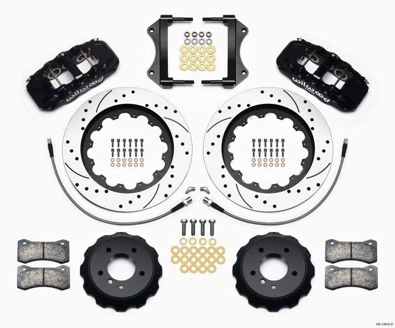 Wilwood AERO6 Front Hat Kit 15.00 Drilled 2007-2011 BMW E90 Series w/Lines 140-13919-D Main Image