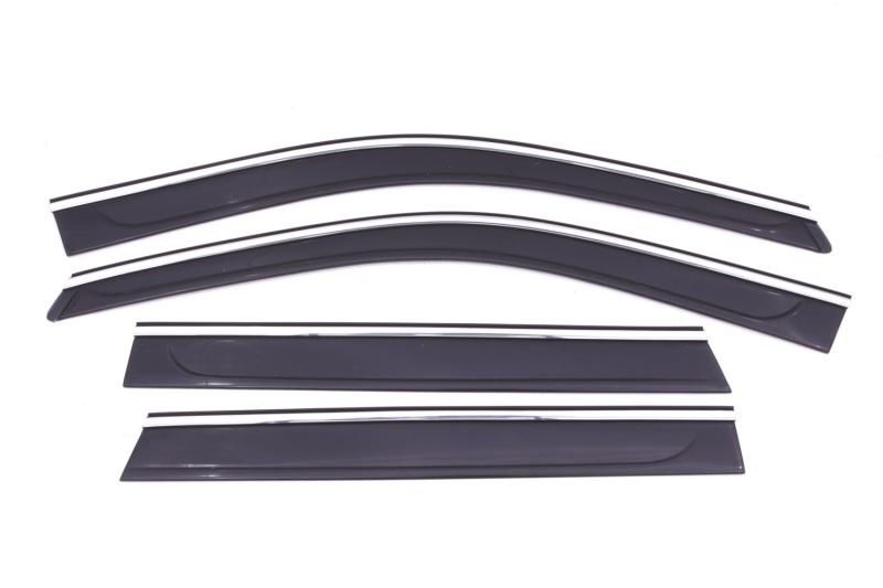 AVS 11-18 Jeep Grand Cherokee Ventvisor Low Profile Deflectors 4pc - Smoke w/Chrome Trim 794015 Main Image