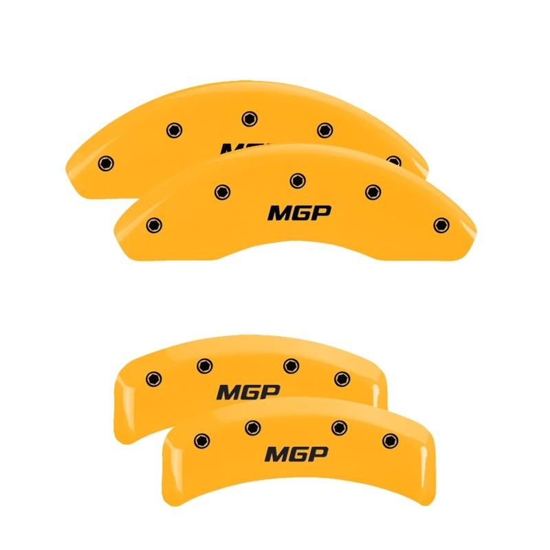 MGP 4 Caliper Covers Engraved Front & Rear MGP Yellow finish black ch 20130SMGPYL Main Image