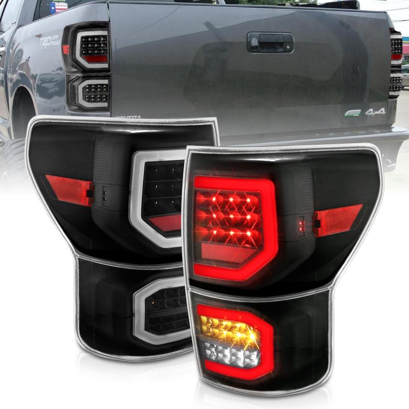 ANZO 2007-2013 Toyota Tundra LED Taillights Plank Style Black w/Clear Lens 311336 Main Image