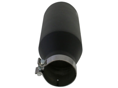 aFe MACH Force-Xp 4in 409 Stainless Steel Exhaust Tip Driver-Side Black