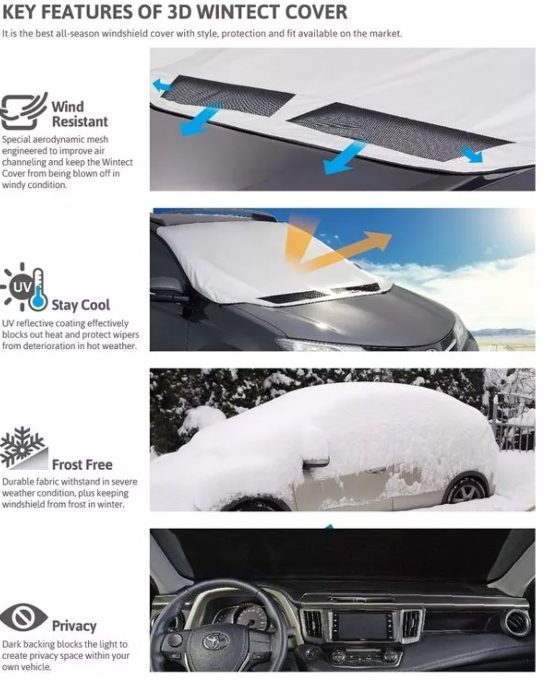 3D MAXpider Size A 3D Wintect Windshield Cover B014KOUO9I