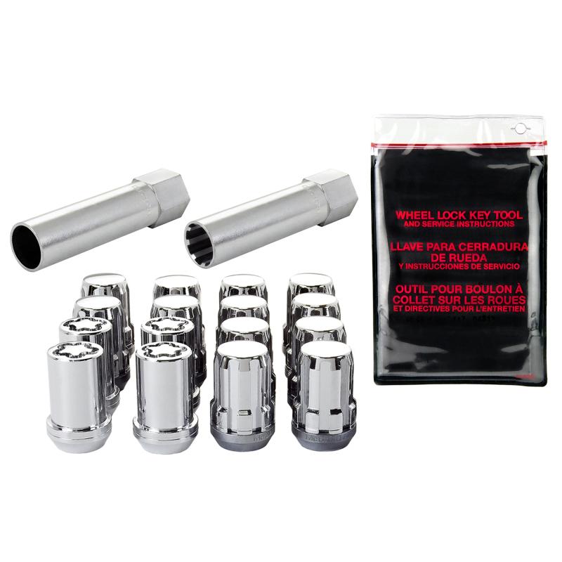 McGard SplineDrive Tuner 4 Lug Install Kit w/Locks & Tool (Cone) M12X1.5 / 13/16 Hex - Chrome 65457 Main Image