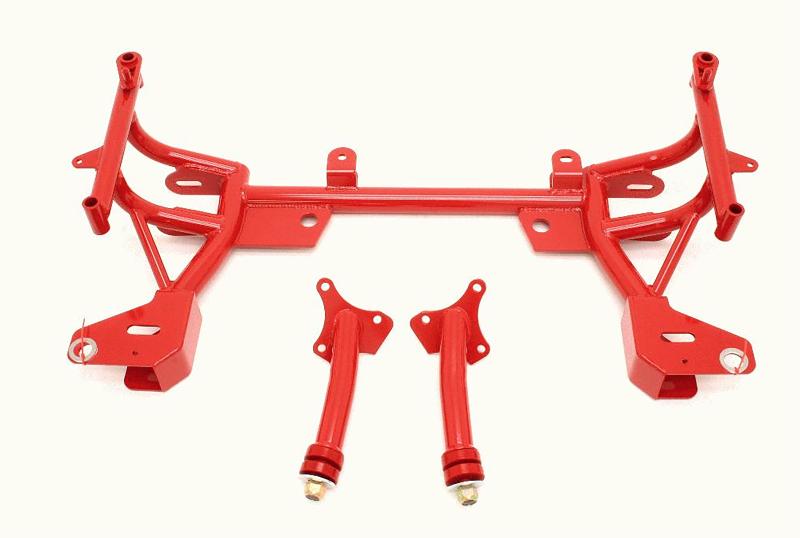 BMR 93-02 F-Body K-Member w/ Turbo SBC/BBC Motor Mounts and STD. Rack Mounts - Red KM015R Main Image