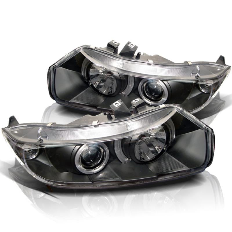 Spyder Honda Civic 06-08 2Dr Projector Headlights LED Halo Black High H1 Low H1 PRO-YD-HC06-2D-HL-BK 5010780 Main Image