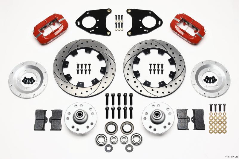 Wilwood Forged Dynalite Front Kit 12.19in Drilled Red 71-80 Pinto/Mustang II Disc & Drum 140-7017-DR Main Image