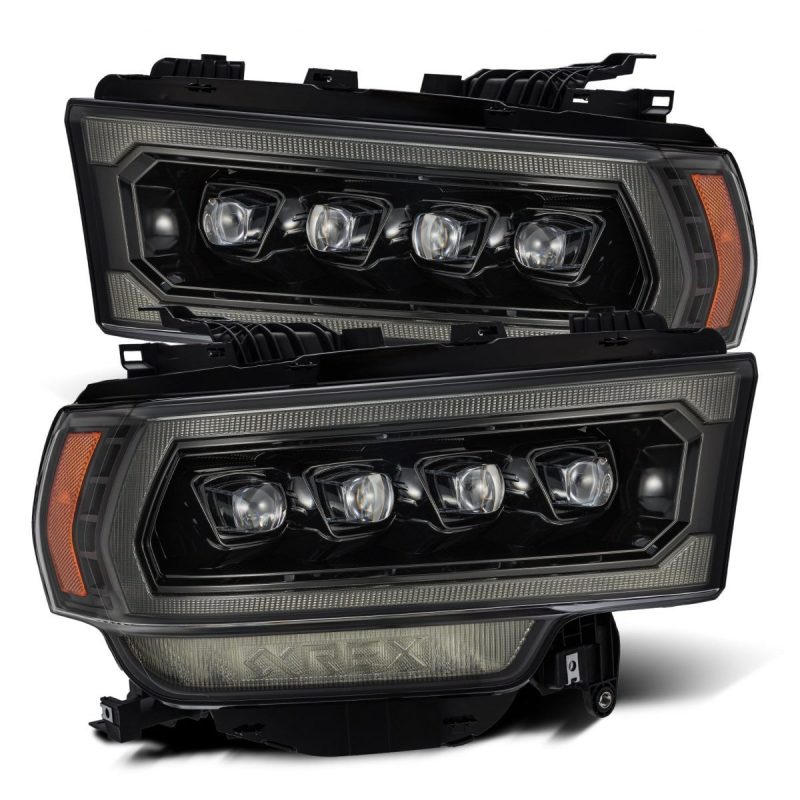 AlphaRex 19-21 Ram 2500 NOVA LED Proj Headlights Plank Style Alpha Blk w/Activ Light/Seq Signal/DRL 880552