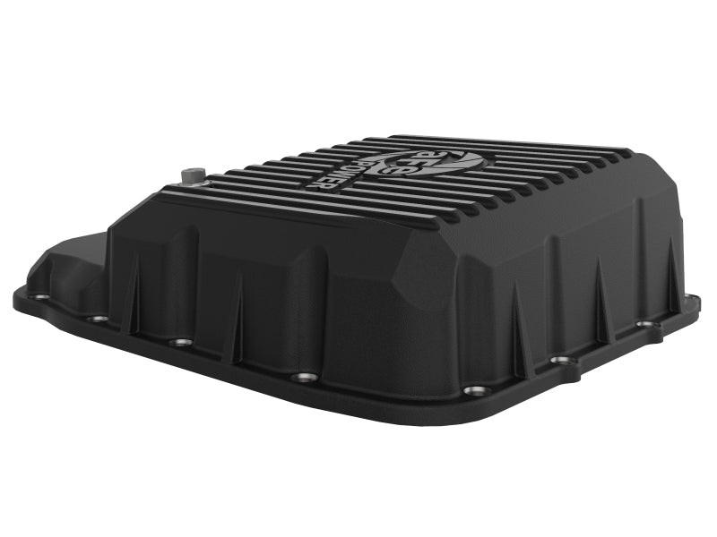 aFe Transmission Pan (Black w/ Machined Fins) 13-19 Dodge Diesel Trucks L6-6.7L (td) 46-71160B