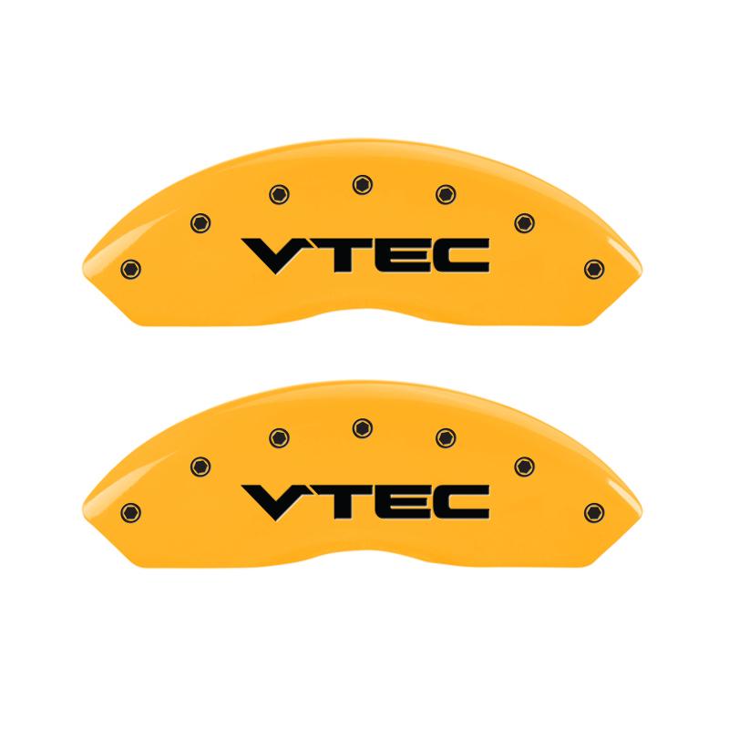 MGP 4 Caliper Covers Engraved Front & Rear Vtech Yellow finish black ch 39016SVTCYL Main Image