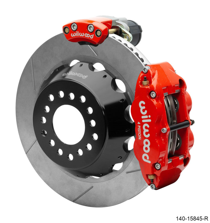 Wilwood Narrow Superlite 4R Rear P-Brk Kit 14.00in Rotor Big Ford  2.50in Offset - Red 140-15845-R