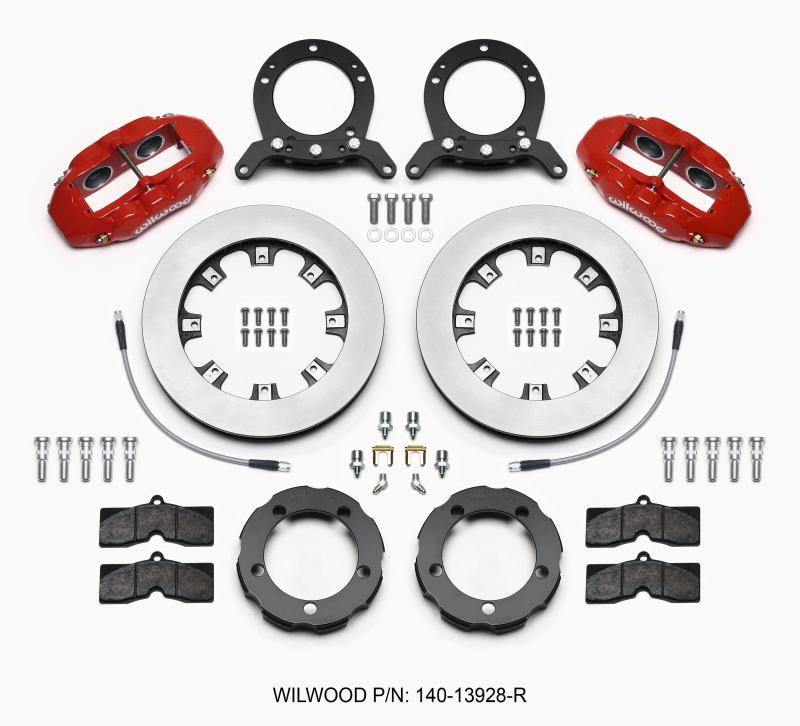 Wilwood D8 Front Hat Kit 12.19in Rotor Red 76-77 Ford Bronco Dana 44 w/Lines 140-13928-R Main Image