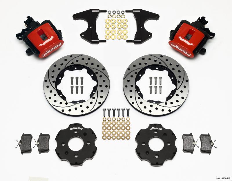 Wilwood Combination Parking Brake Rear Kit 11.00in Drilled Red Civic / Integra Drum 2.46 Hub Offset 140-10208-DR Main Image