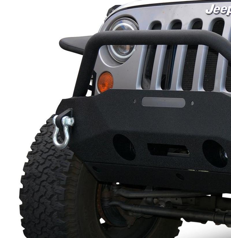 DV8 Offroad 07-18 Jeep Wrangler JK FS-16 Steel Stubby Front Bumper w/ Fog Lights FBSHTB-16 Main Image