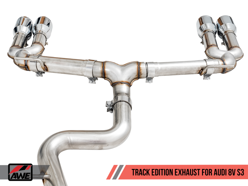 AWE Tuning Audi 8V S3 Track Edition Exhaust w/Diamond Black Tips 102mm 3015-43150