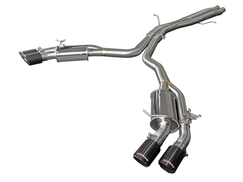 aFe 18-20 Audi RS5 Coupe MACH Force-Xp 3in to 2.5in 304 SS Axle-Back Exhaust System-Quad Carbon Tips 49-36427-C