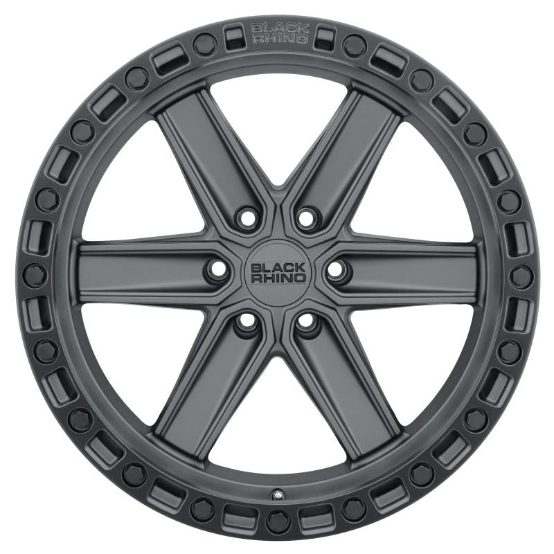 Black Rhino Henderson 17x9.0 6x139.7 ET12 CB 112.1 Gun Black w/Black Lip Edge & Black Bolts Wheel 1790HDS126140G12 Main Image