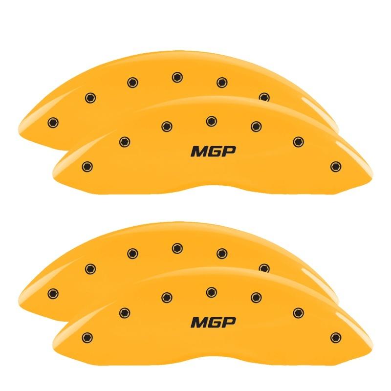 MGP 4 Caliper Covers Engraved Front & Rear Oval Logo/Ford Yellow Finish Black Char 2009 Ford F-150 10044SFRDYL Main Image