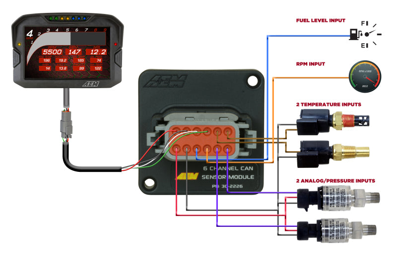 AEM 6 Channel CAN Sensor Module 30-2226