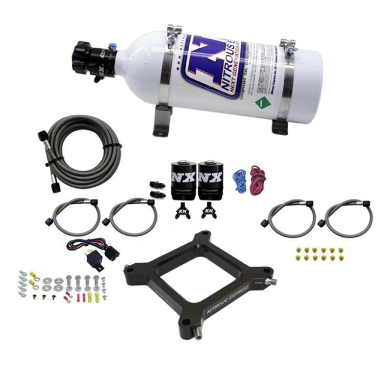 Nitrous Express 4150 Assassin Plate Pro Power Nitrous Kit (100-500HP) w/5lb Bottle 67540-05 Main Image