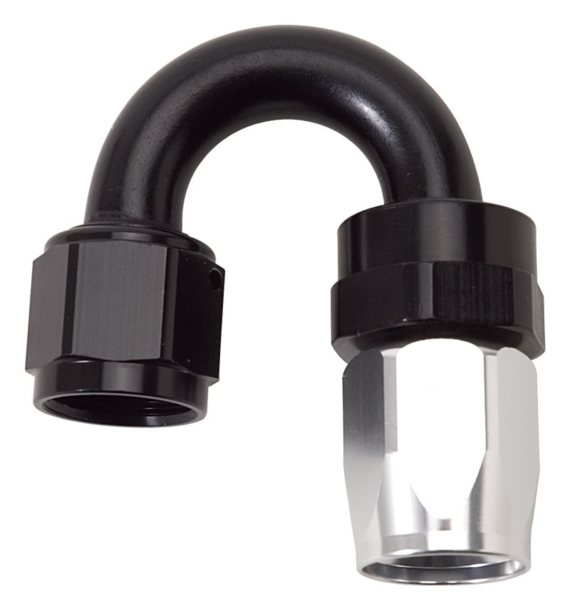 Russell #12 Full Flow Swivel 180° Tight Radius Hose Ends - Black / Silver