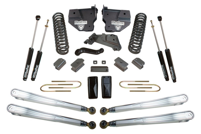 MaxTrac 13-18 RAM 3500 4WD 6in/3in MaxPro Coil Lift Kit w/4-Link Arms & MaxTrac Shocks K947363L