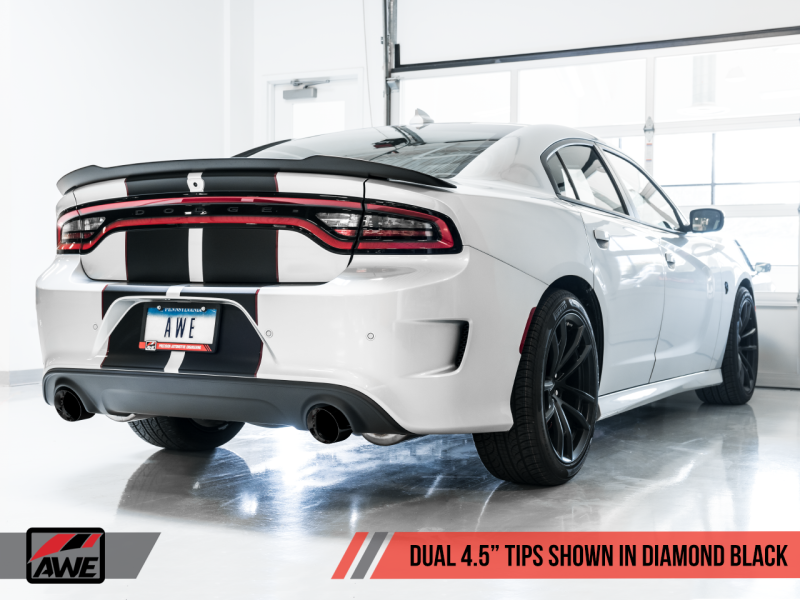 AWE Tuning 2017+ Dodge Charger 5.7L Track Edition Exhaust - Diamond Black Tips 3015-33134