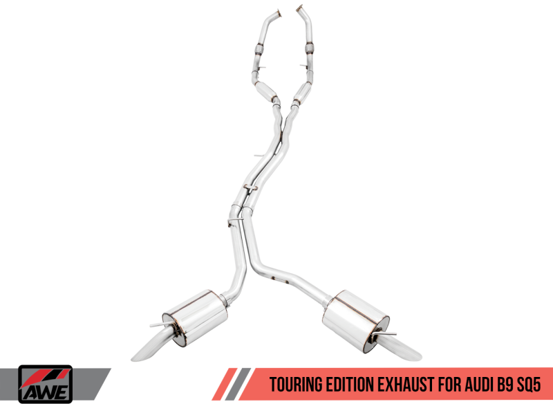 AWE Tuning Audi B9 SQ5 Resonated Touring Edition Cat-Back Exhaust - No Tips (Turn Downs) 3015-31016