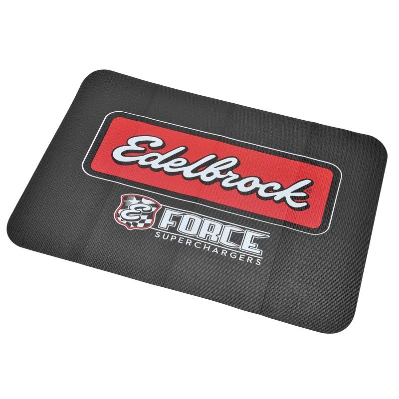 Edelbrock Racing Fender Cover - PVC Foam Mat - 2 Color Printed Edelbrock Racing Logo 2324 Main Image