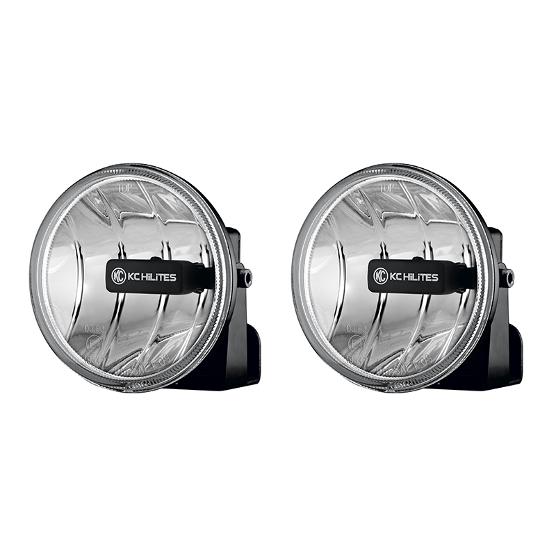 KC HiLiTES 4in. Gravity G4 LED Light 10w SAE/ECE Amber Fog Beam (Pair Pack System) 495 Main Image