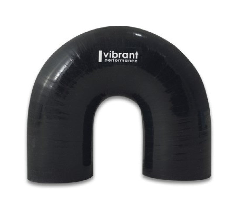 Vibrant 4 Ply Reinforced Silicone Elbow Connector - 3in ID x 4.25in Leg 180 Deg Elbow (BLACK) 19668