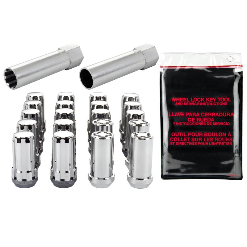 McGard SplineDrive Tuner 5 Lug Install Kit w/Locks & Tool (Cone) 1/2-20 / 13/16 Hex - Chrome 65540 Main Image