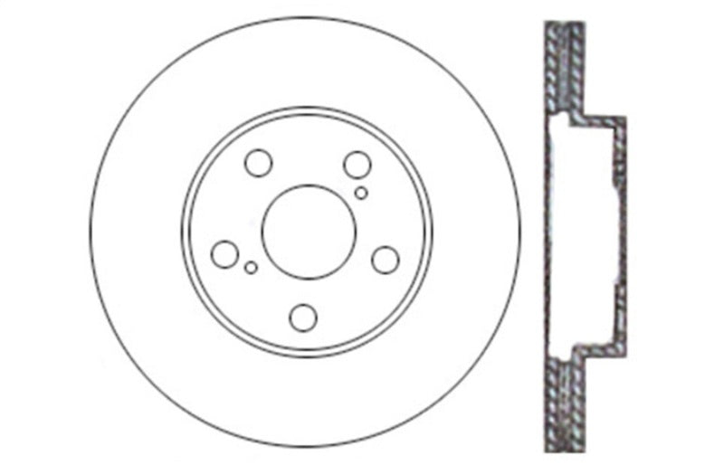 StopTech Sport Cross Drilled Brake Rotor; Front Left