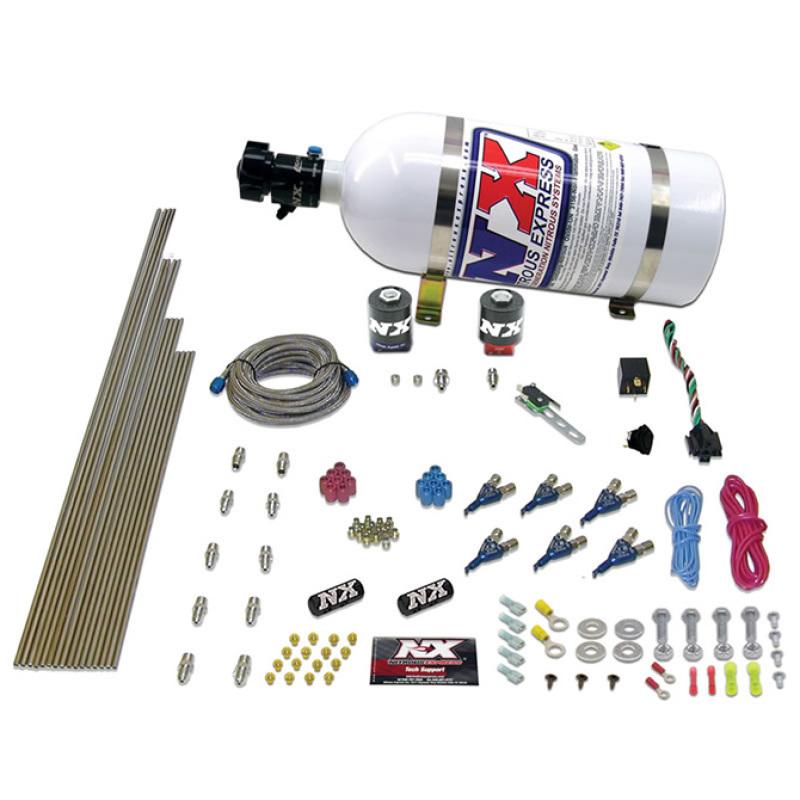 Nitrous Express 6 Cyl Alcohol Nitrous Kit (150-375HP) w/Composite Bottle 80065-12 Main Image