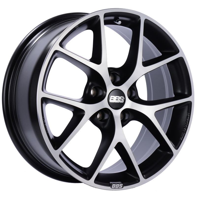 BBS SR 17x7.5 5x114.3 ET42 Satin Black Diamond Cut Face Wheel -82mm PFS/Clip Required SR008VGPK Main Image