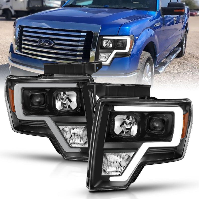 ANZO 2009-2014 Ford F-150 Projector Light Bar H.L Black Amber 111443