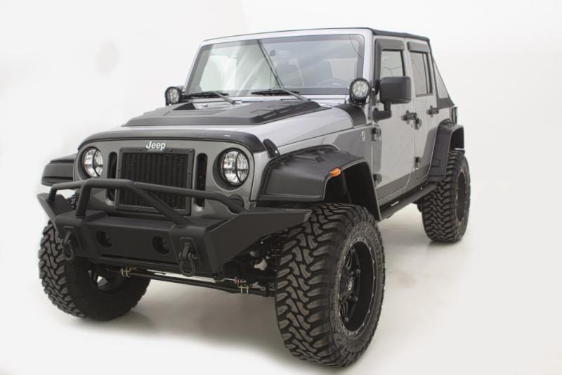 AVS 07-18 Jeep Wrangler (2 Door) Ventvisor & Aeroskin Deflector Combo Kit - Matte Black 56020060 Main Image