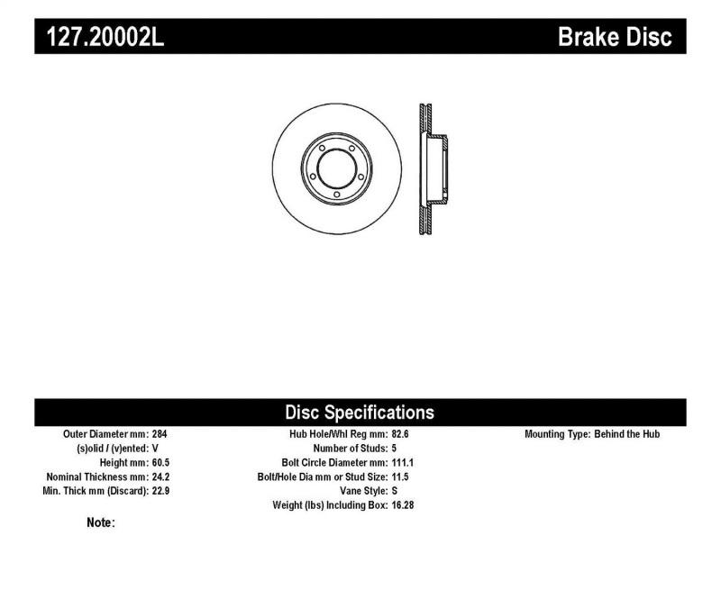 StopTech Slotted & Drilled Sport Brake Rotor 127.20002L Main Image