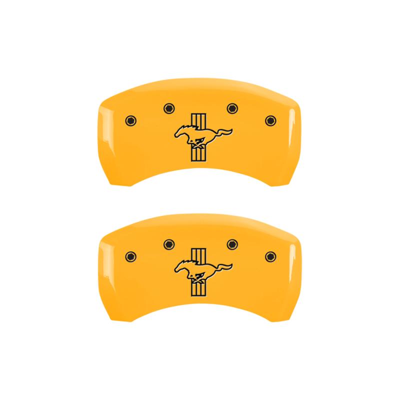 MGP Rear set 2 Caliper Covers Engraved Rear S197/Bar & Pony Yellow finish black ch 10010RMB1YL Main Image