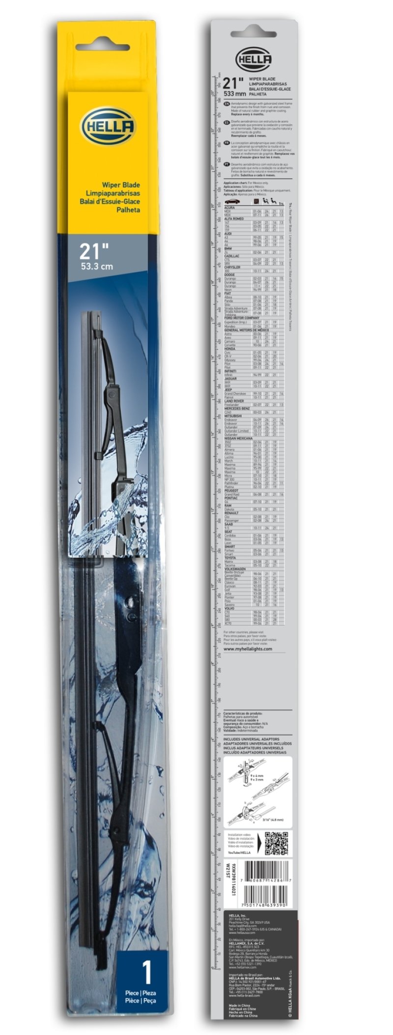 Hella Standard Wiper Blade 21in - Single 9XW398114021 Main Image