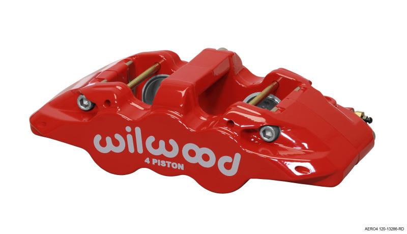 Wilwood Caliper-Aero4-L/H - Red 1.88/1.62in Pistons 1.25in Disc 120-13286-RD Main Image