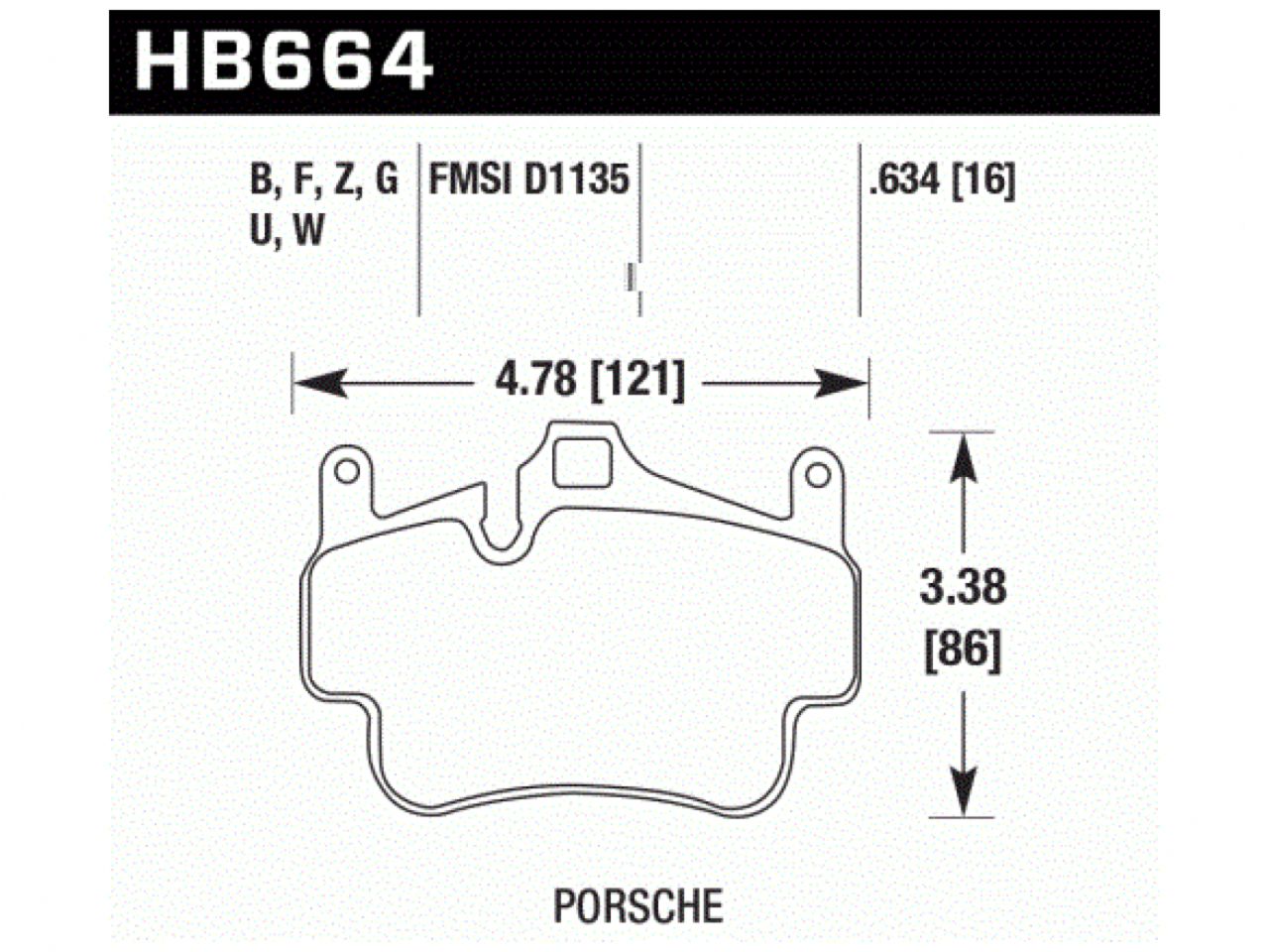 Hawk Brake Pads HB664B.634 Item Image