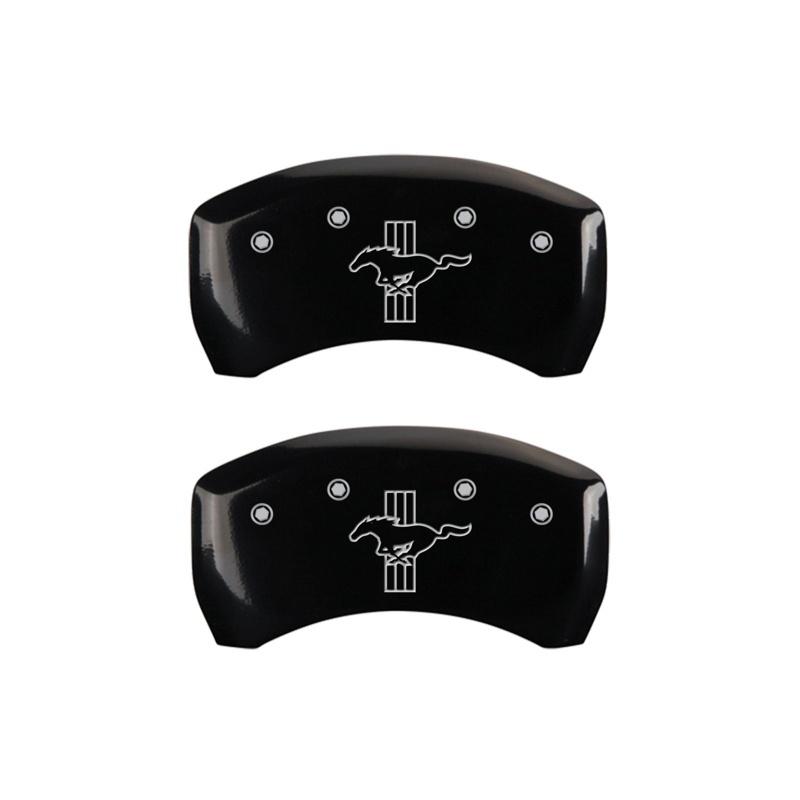 MGP Rear set 2 Caliper Covers Engraved Rear 2015/Bar & Pony Black finish silver ch 10010RMB2BK Main Image