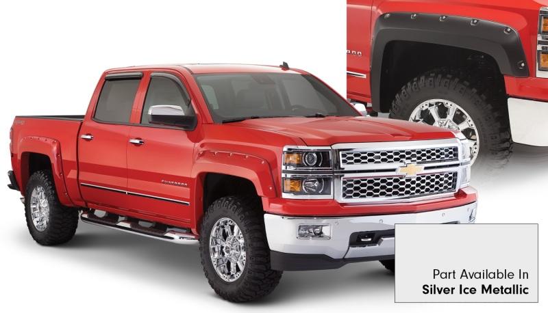 Bushwacker 16-17 Chevy Silverado 2500 HD Fleetside Pocket Style Flares 4pc - Quicksilver 40957-54 Main Image