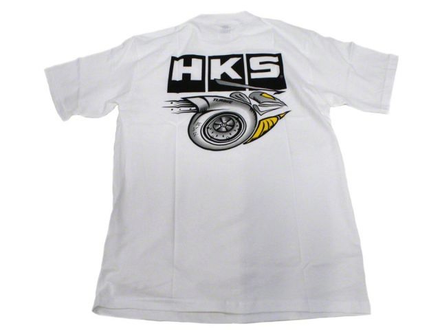 HKS Small Drift Performance White Turbee T-Shirt