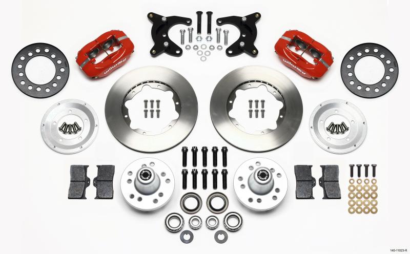 Wilwood Forged Dynalite Front Kit 11.00in Red 65-72 CDP A Body - 10in Drum 140-11023-R Main Image