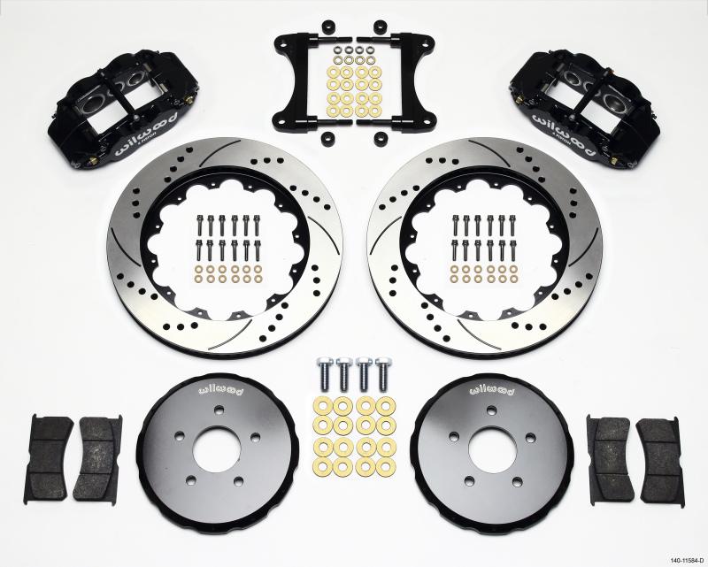 Wilwood Narrow Superlite 6R Front Hat Kit 14.00in Drilled Nissan 370Z/Fiti G37 140-11584-D Main Image