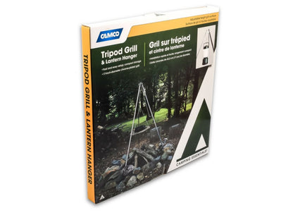 Camco Tripod Grill & Lantern Holder - With Grill, Bilingual