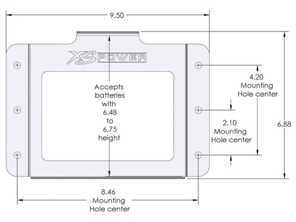 XS Power 680 Stamped Aluminum Side Mount Box with Window