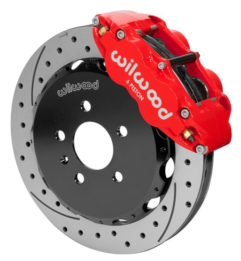 Wilwood 03-08 Audi A4 Forged Narrow Superlite 6R Front Big Brake Kit 12.88in Rotor Dia (Red) w/ Line 140-14487-DR