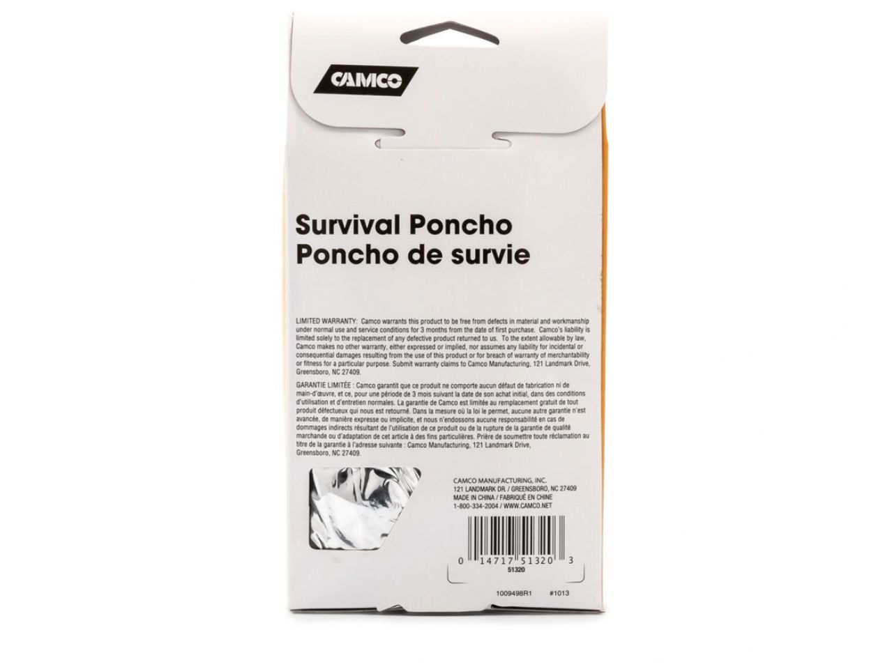 Camco Survival Poncho - Bilingual